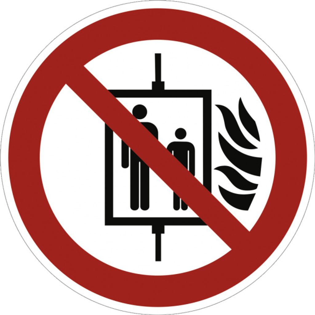 Dreifke Aufkleber Aufzug im Brandfall nicht benutzen ISO 7010, Folie, Ø 50 m...