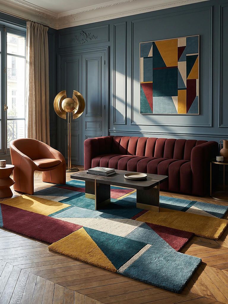 Wollteppich Abstrakt geformte Kante · 100 % Wolle handgetuftet · 10 mm Kurzflor