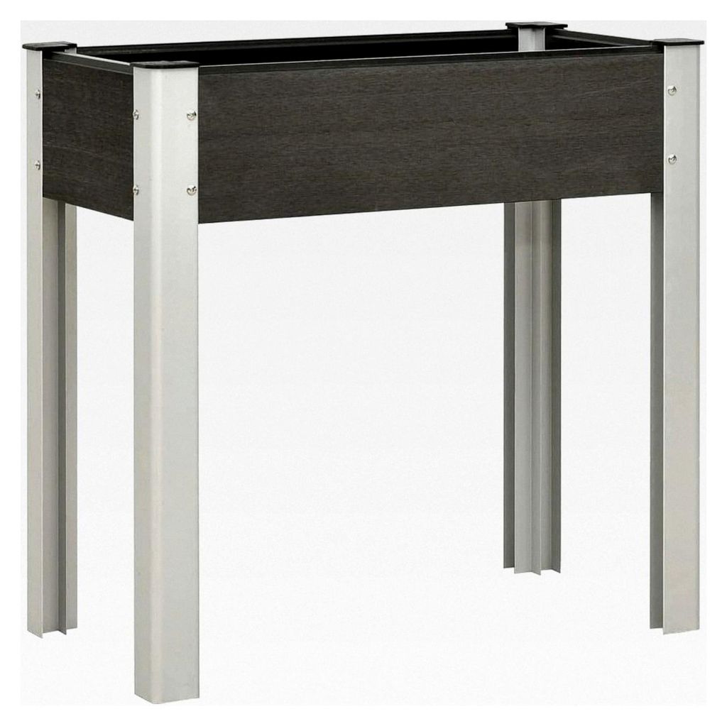 Städtischer Gemüsegarten aus Holz-Kunststoff-Verbundwerkstoff, witterungsbeständig für Pflanzen, Gemüse, Kräuter und Blumen, mit offenem Bode...