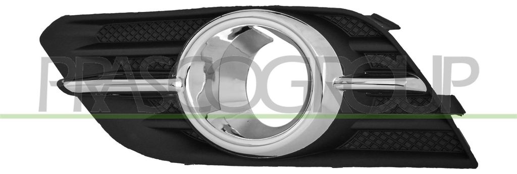 PRASCO Lüftungsgitter Grill Stoßfänger für OPEL Mokka / Mokka X (J13) mit Loch/Löchern für Nebellampen Schwarz
