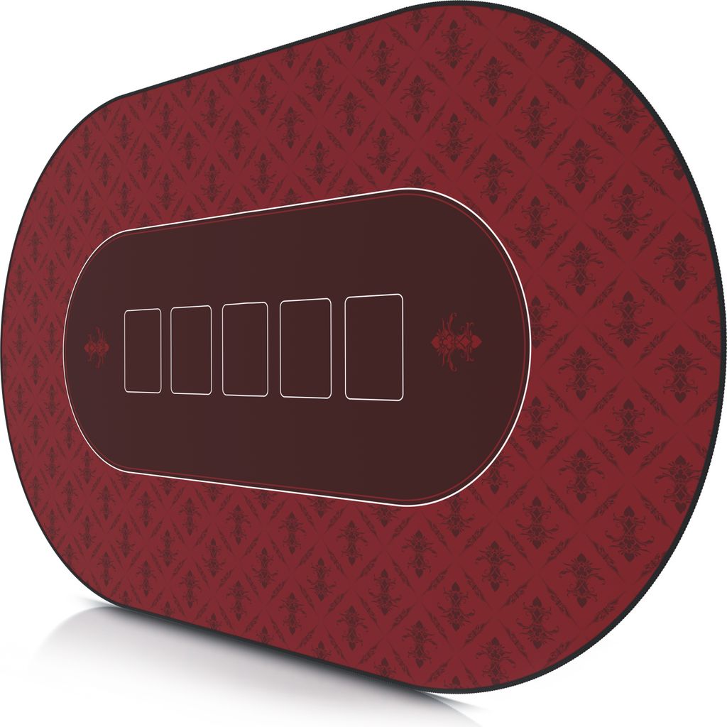 CSL Extra große Tischauflage Pokermatte 1000 x 600 mm / Kartenspiel Matte / Ovales Design