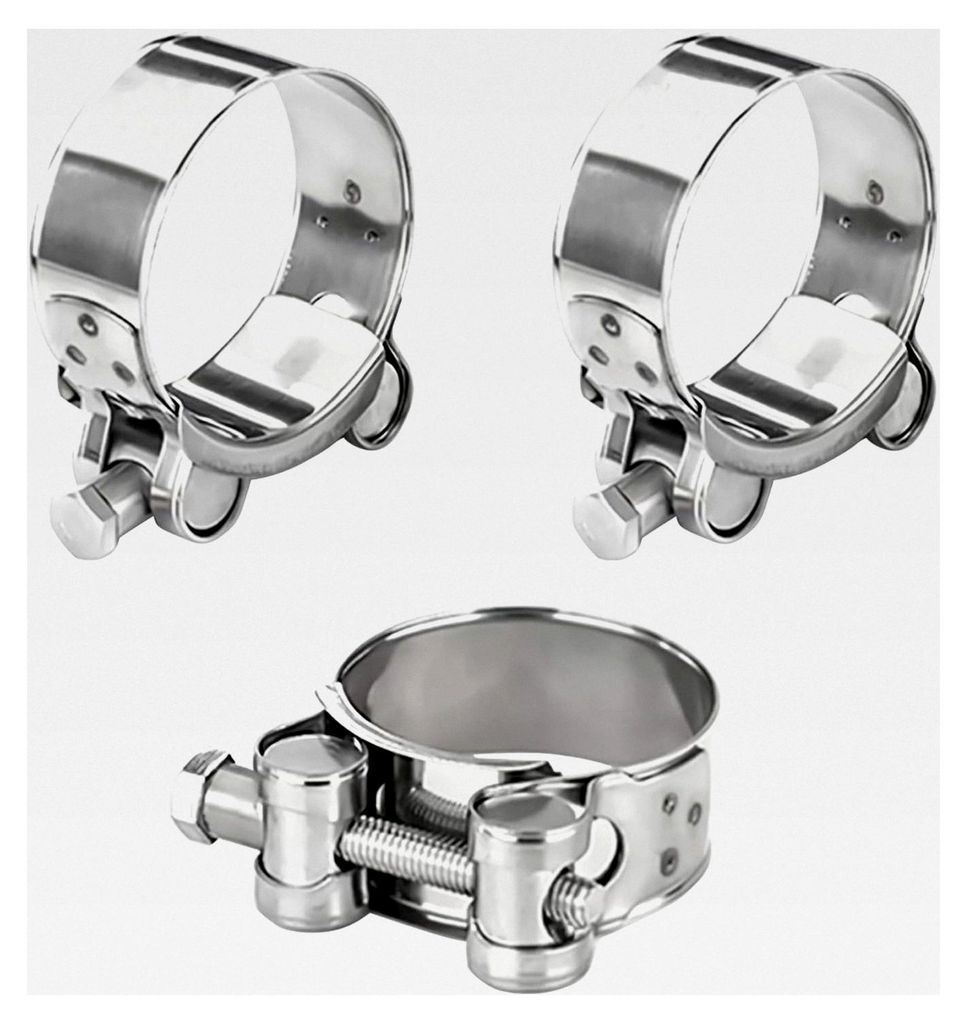3 Stück Gelenkbolzenschellen aus Edelstahl, einstellbarer Spannbereich 29-31 mm, silberne Rohrschelle mit glatter Außenfläche, geeignet für Mar...