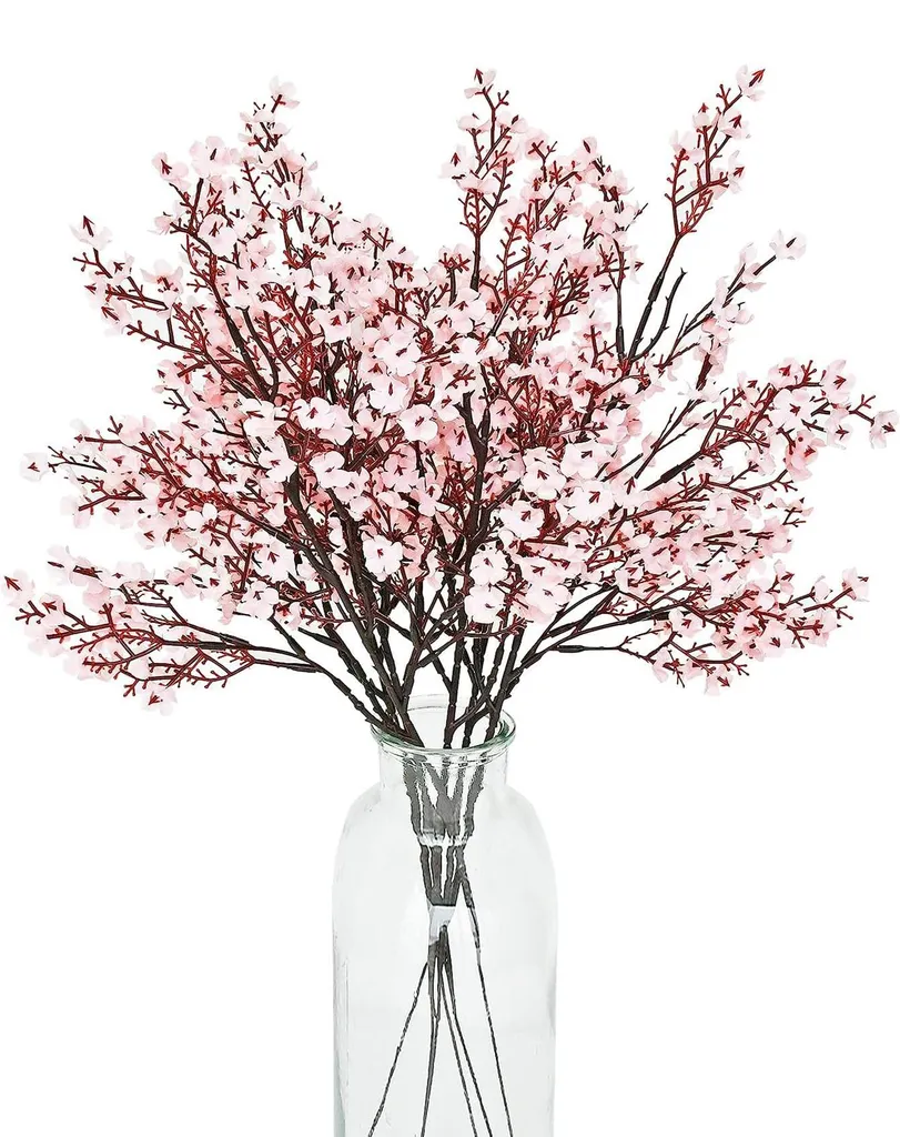 Fleurs de cerisier artificielles réalistes 50 cm roses pour vase et déco