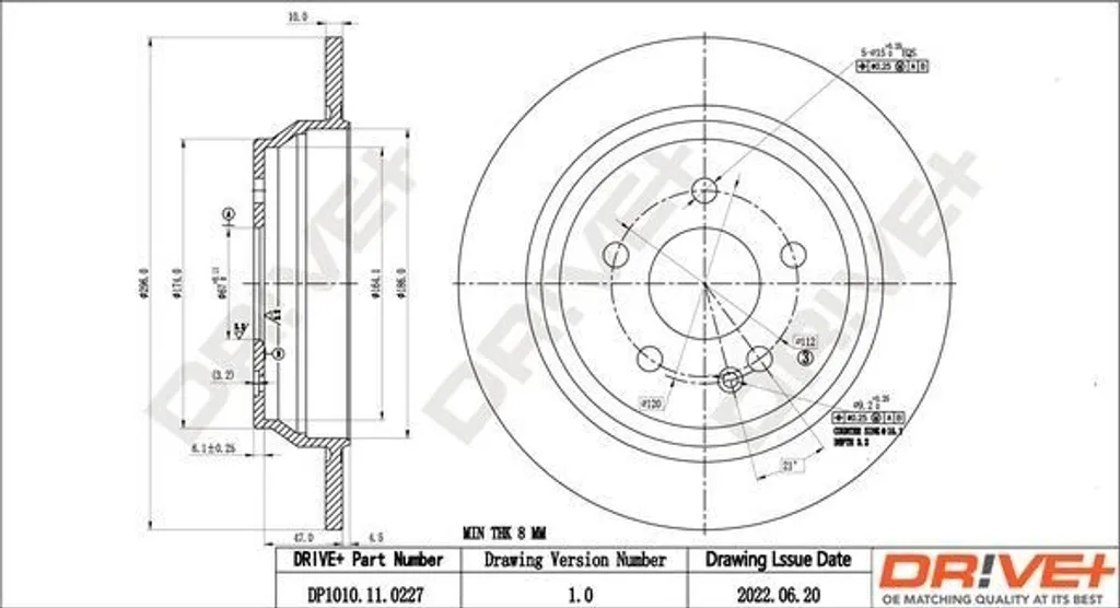 Disque de frein haute performance Dr!ve+ DP1010 compatible OE 6394230112