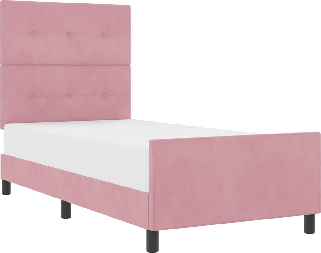 Boxspringbett mit Kopfteil Rosa 90 x 200 cm Samt