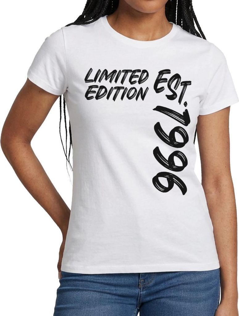 Spreadshirt Limited Edition Est 1996 Jahrgang Geburtstag Frauen T-Shirt, S, Weiß