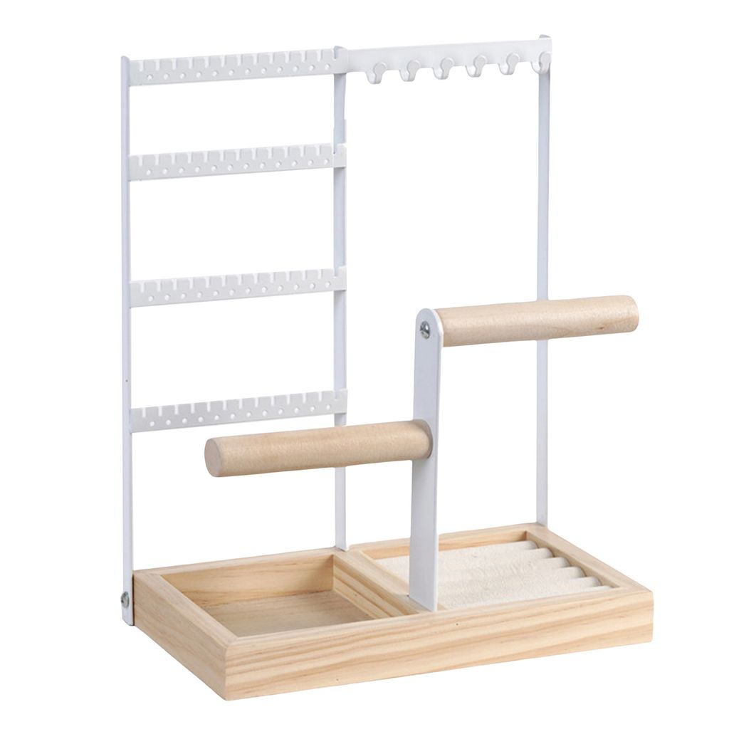 Multi-Tier-Schmuck Organizer Ständer mit Holzschalen Produktbild 