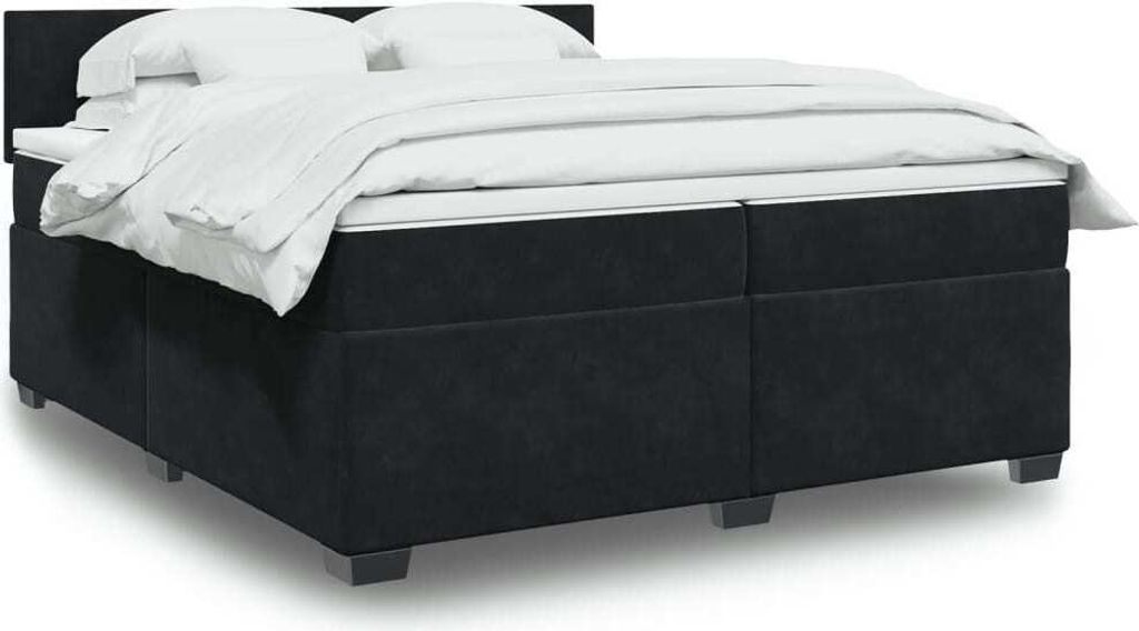 Maison Exclusive - Boxspringbett mit Matratze Schwarz 200x200 cm Samt