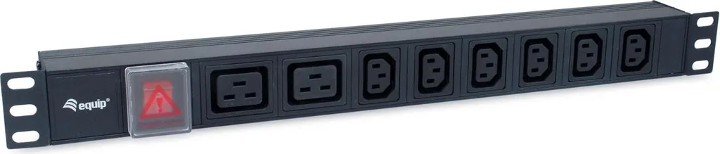 Equip 333316 PDU 19 Pollici 1HE 8 Prese IEC C13 C19 Alluminio