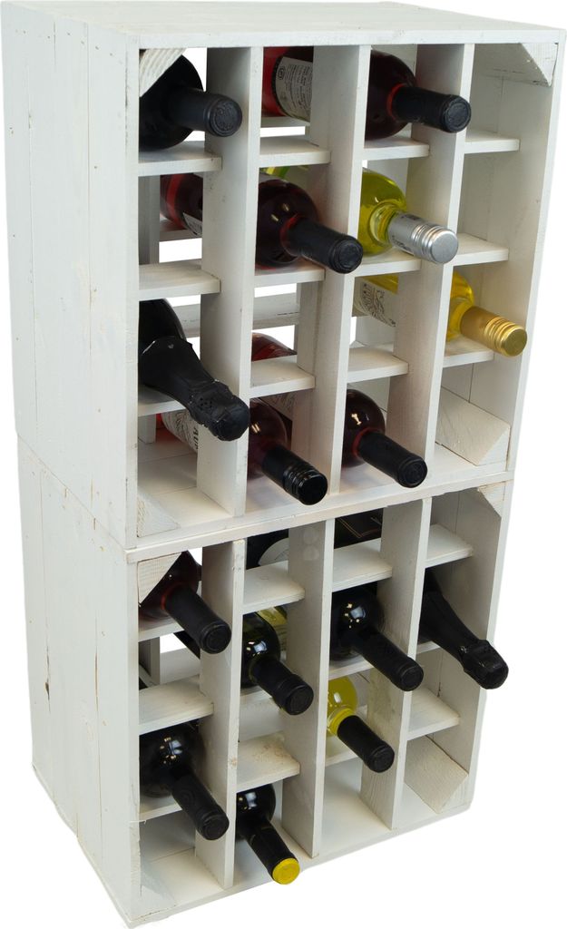 Weinregal 16er weiss Flaschenregal Weinkistenregal Produktbild 2