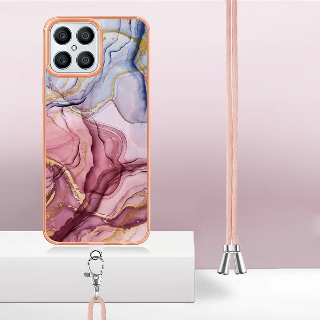 Custodia a Tracolla Honor X8 4G - Bumper TPU Oro Rosa Design - 3