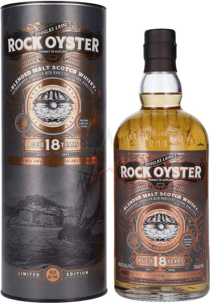 Douglas Laing ROCK OYSTER 18 Years Old Blended Malt 46,8 % 0,70 lt.