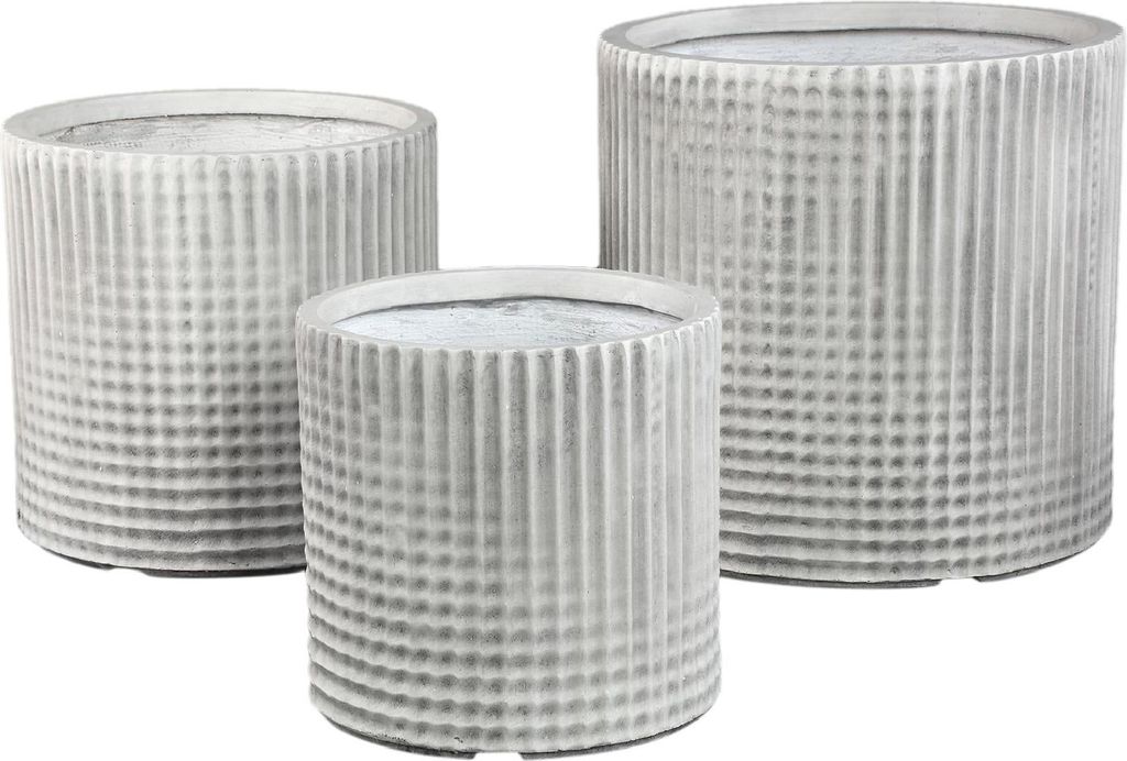 PTMD – Blumentopf Paizlie – Weiß – 44,5 x 44,5 x 43,5 cm – 3er-Set