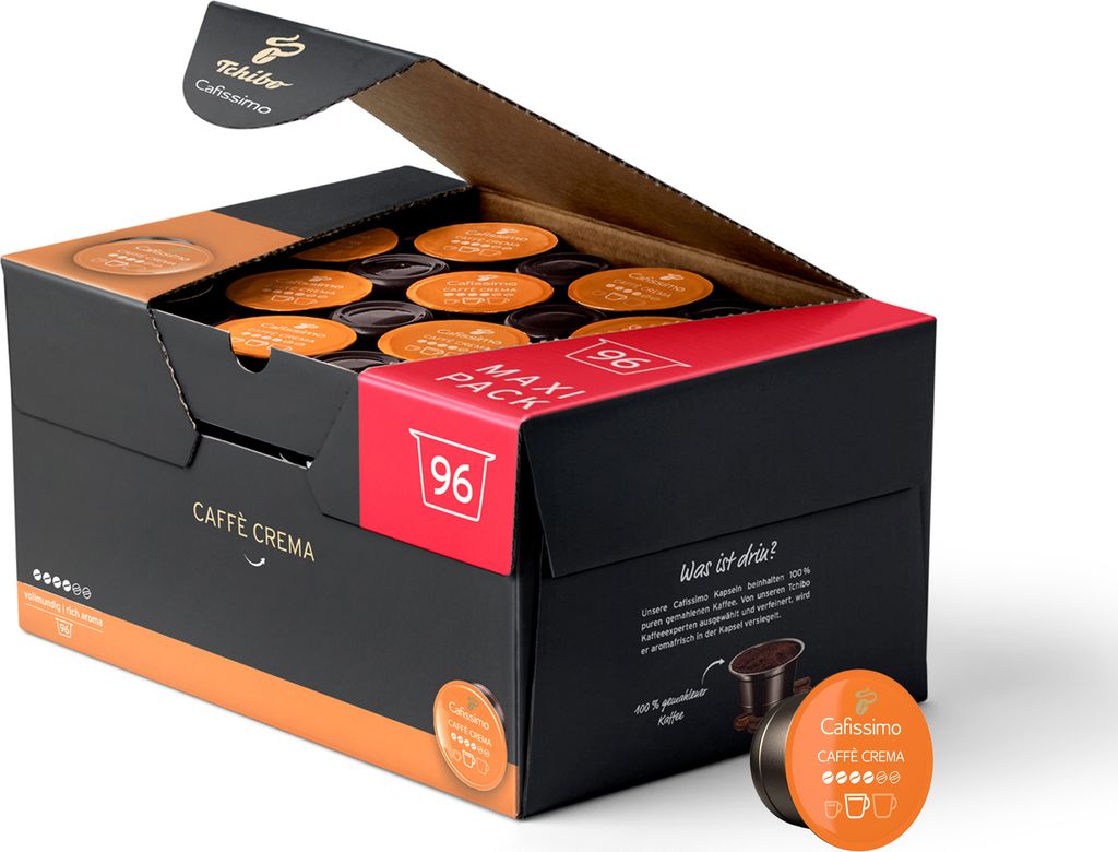 Tchibo Cafissimo Caffè Crema vollmundig Kapseln, 96 Stück Produktbild 