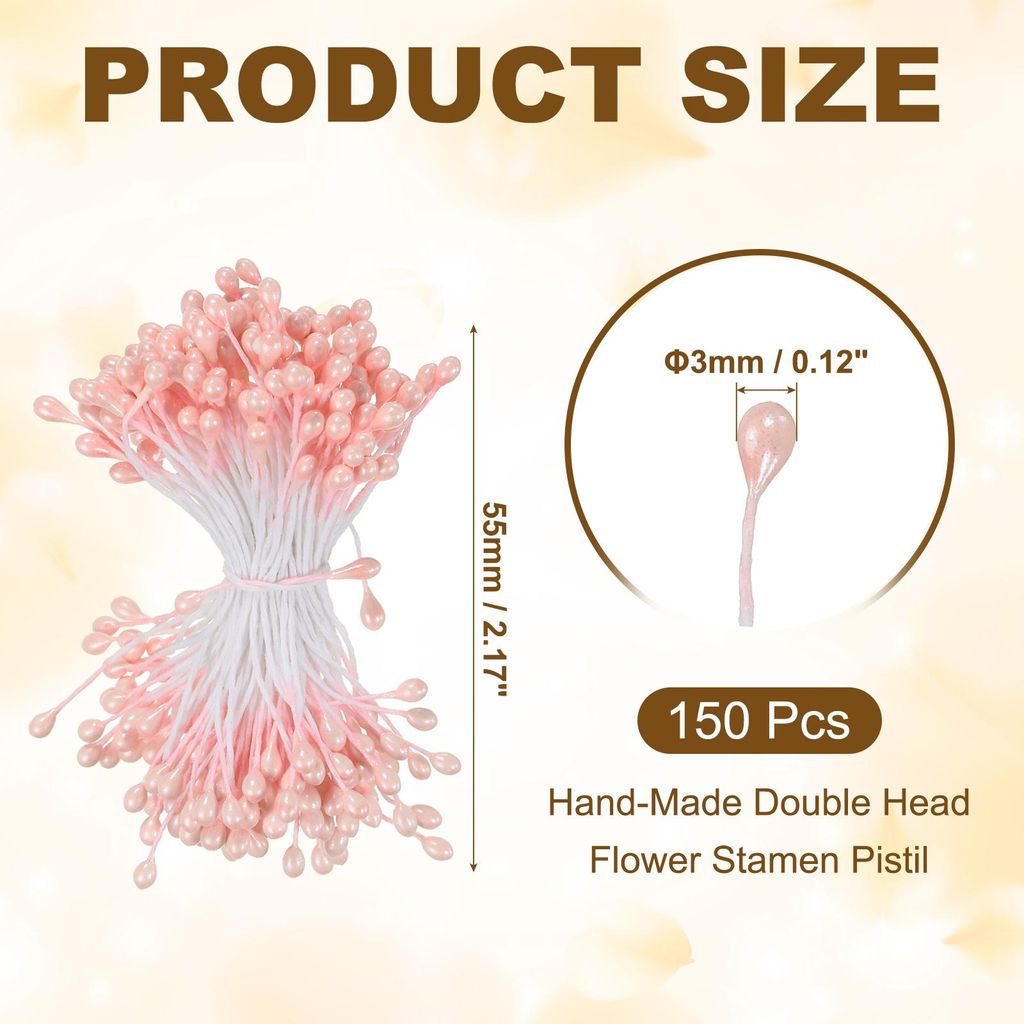 3mm Doppelte Blš¹tenk?pfe Staubgef??e 150Stk Kunstblume Staubgef?? Stempel Matt Perle Blumenstempel fš¹r Heimwerker Weihnachtskarte Hochzeit De...