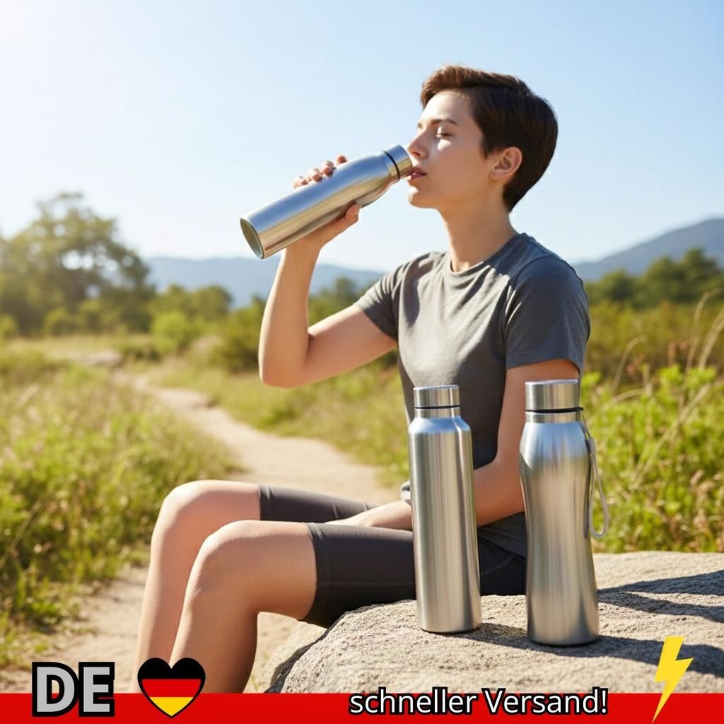 Hochwertige 1000 Ml Edelstahl-Sportwasserflasche Einlagiger Robuster