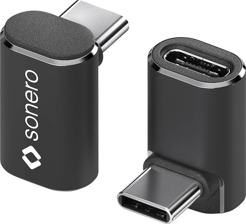 SONERO USB-C Adapter X-UA131 90° 40Gbps 240W Alu schwarz Produktbild 