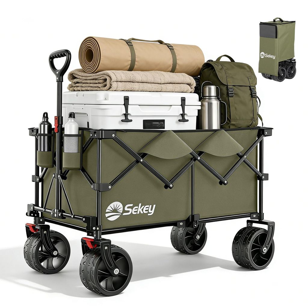 Sekey XXL Plus Bollerwagen Faltbar mit Extra Breite Räder, Produktbild 