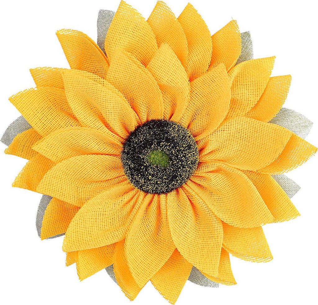 16,54 Zoll Sonnenblumenkranz für die Haustür, künstliche Sonnenblumen-Sackleinen-Girlande, Bauernhaus, draußen hängendes Willkommensschild fü...