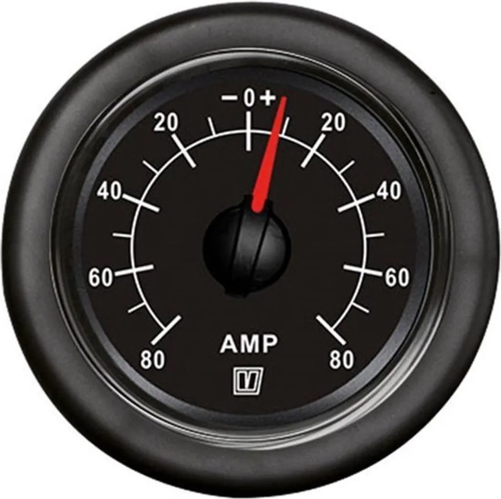 VETUS AMP050B Ampèremètre noir 50A 12V 24V pour tableau de bord marine