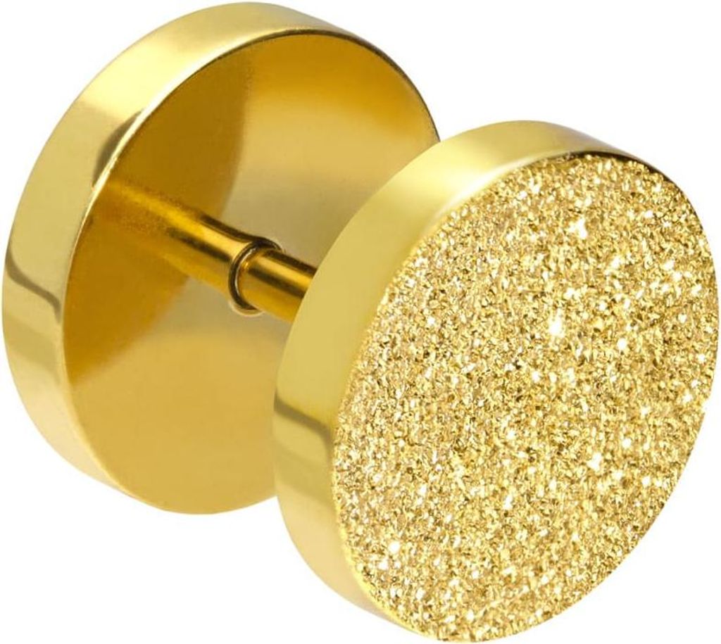 Chirurgenstahl Fake Plug DIAMANTOPTIK Gold Discgröße: 10mm