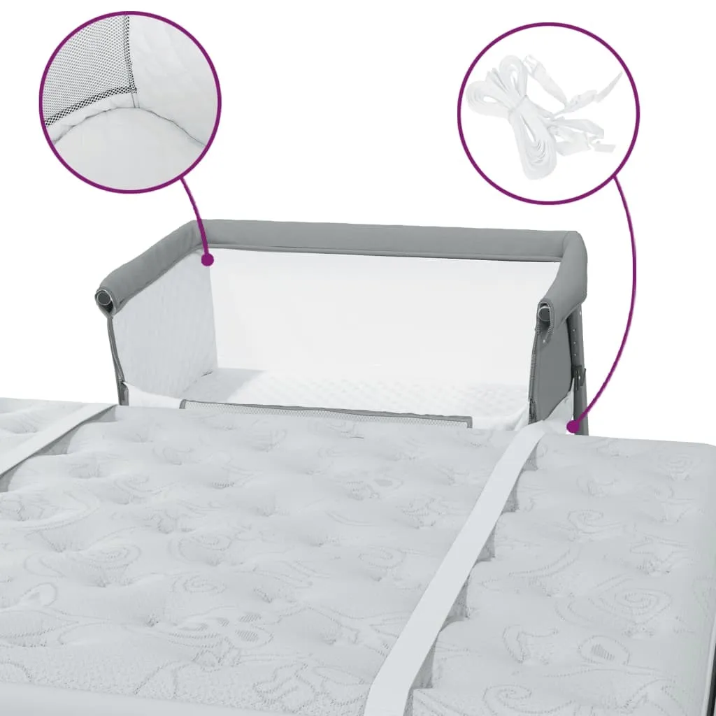 Lit bébé prêt à dormir matelas inclus et textile lin gris clair doux - 8