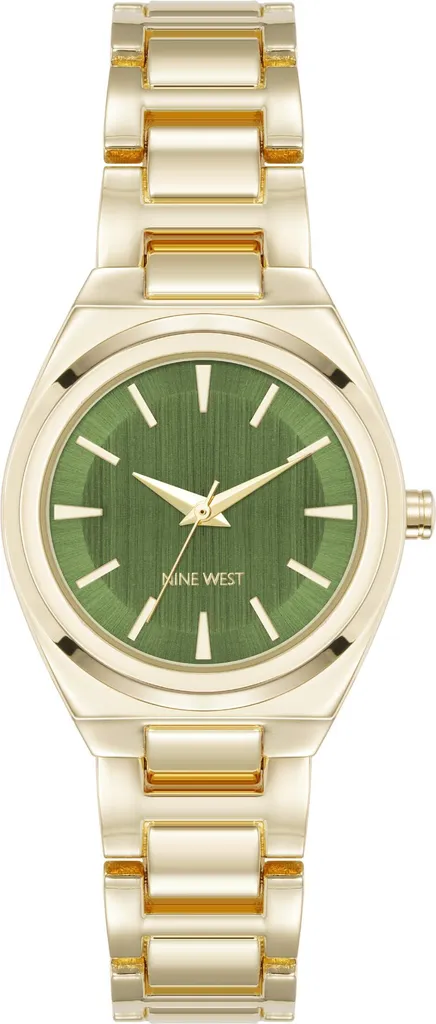 Montre de Soirée Nine West pour Femme - Accessoire Chic Doré et Olive