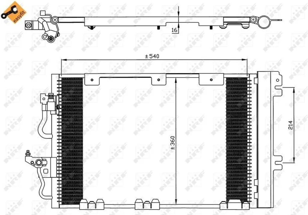 Condenseur de climatisation NRF 35556 pour Opel Astra H - Pack avec sécheur
