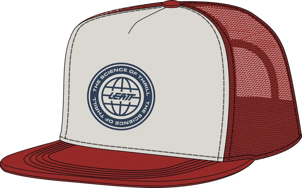 Casquette LEATT Trucker avec Logo Brodé Rouge Chili - Confort et Style