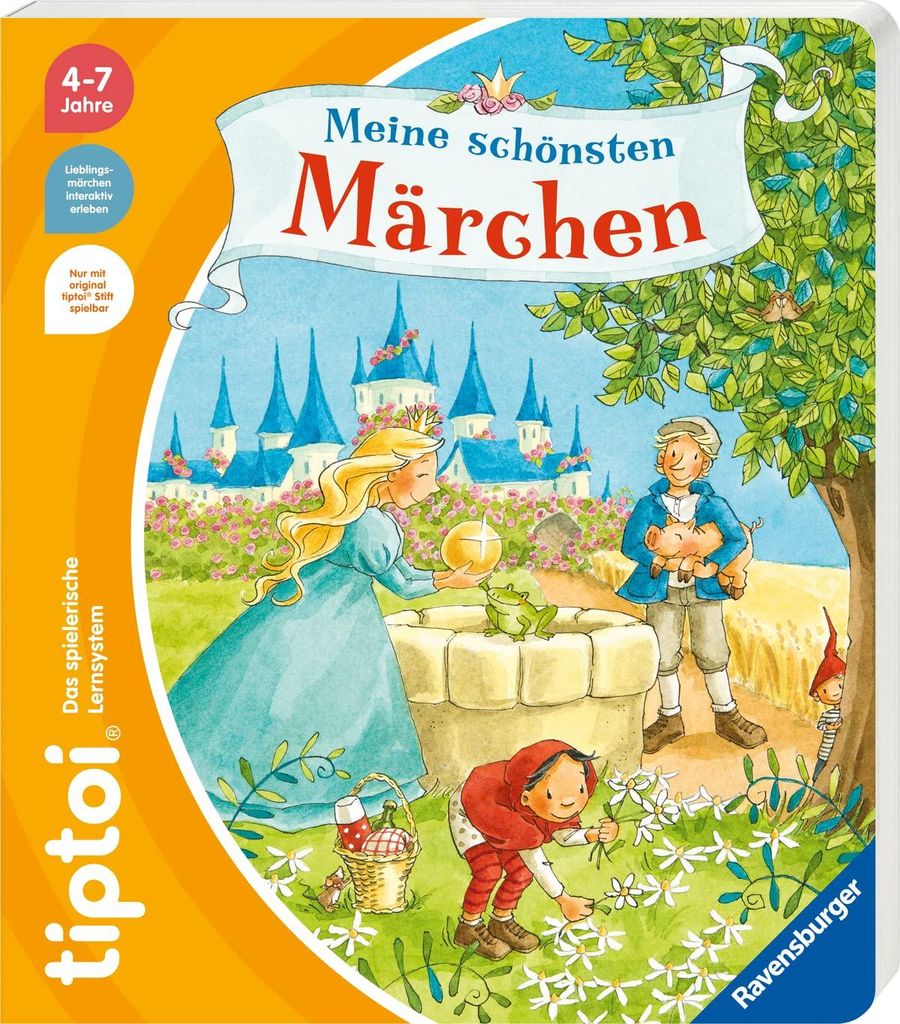 A children's book cover featuring fairy tale characters and a castle.
