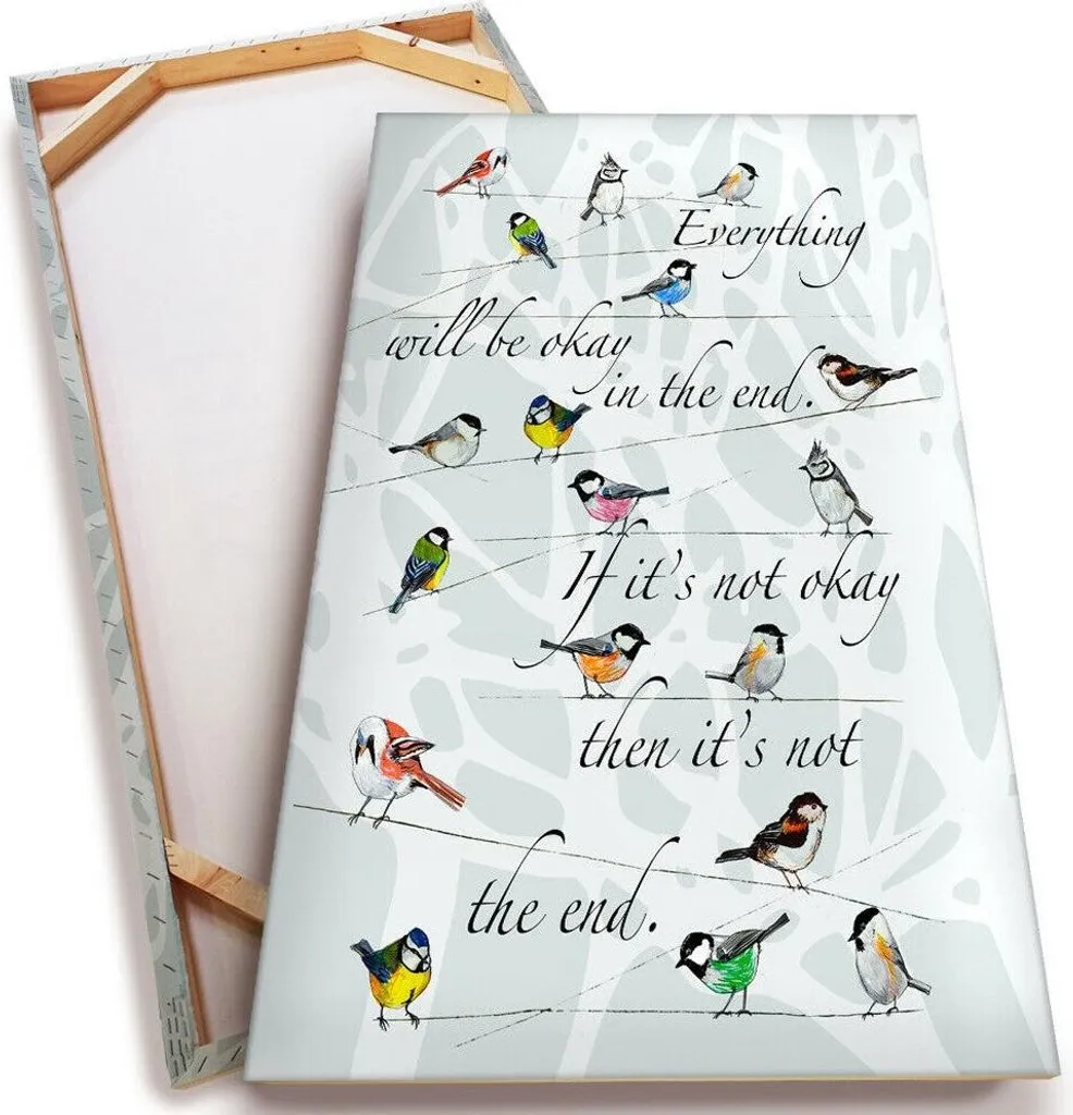 Tableau sur toile Birds - It's not the end 50x70 cm sur châssis bois