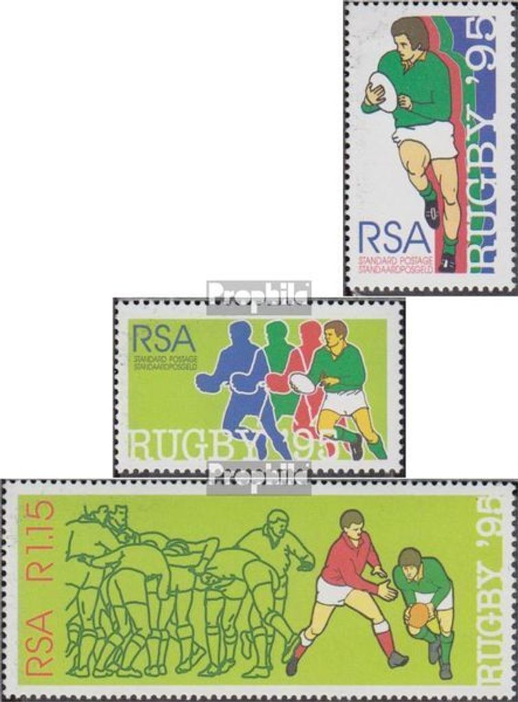 Briefmarken Südafrika 1995 Mi 956A-958A (kompl.Ausg.) gestempelt Rugby WM