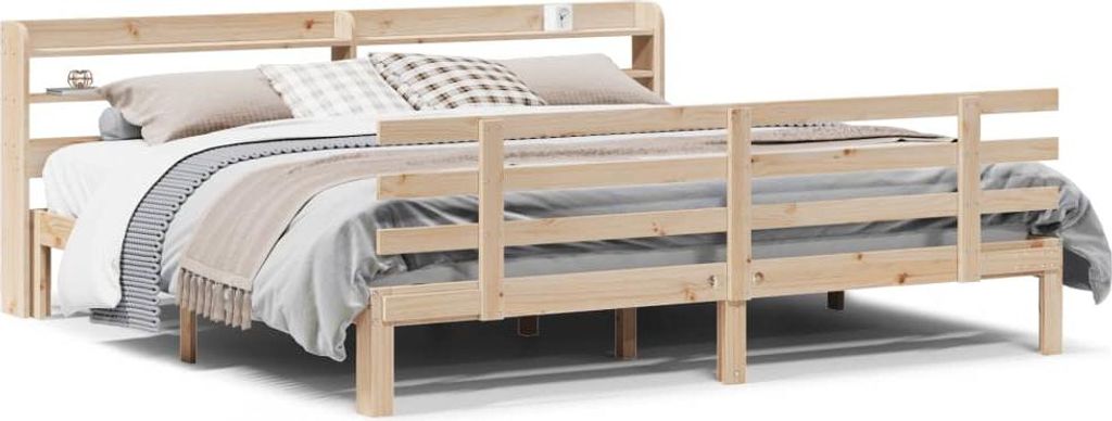 Bettgestell mit Kopfteil ohne Matratze 200x200 cm