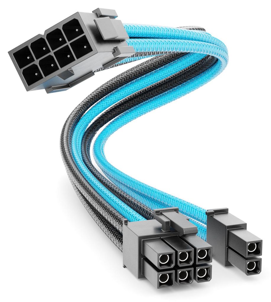 deleyCON 6+2 Pin PCI Express GPU Grafikkarte Strom Kabel Verlängerung 30cm - 18 AWG PSU PC Computer Netzteil Nylon Stromkabel Stromversorgung Stec...