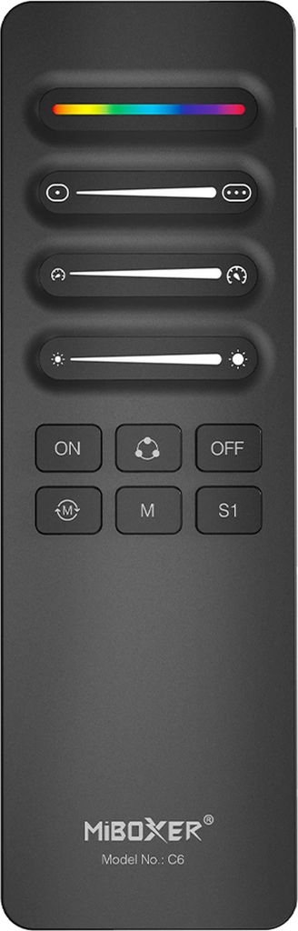 MiBoxer C6 SPI Funk Fernbedienung 2.4 GHz, für adressierbare Pixel LED Streifen, schwarz
