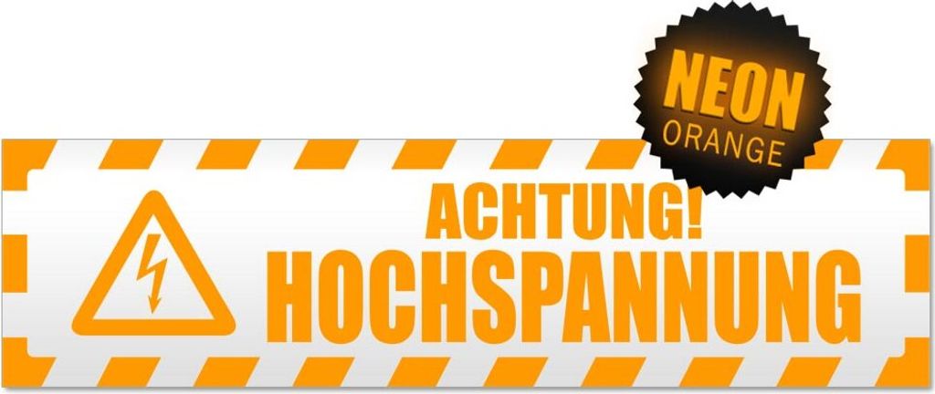 Achtung Hochspannung gestreift Magnetschild Schild magnetisch