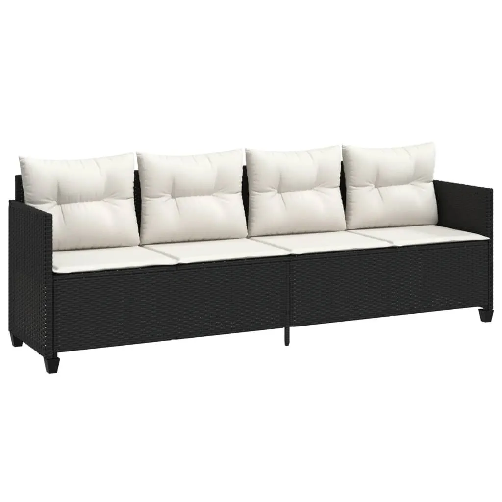 Lit de soleil noir avec coussins pour balcon et jardin - Confort Relax
