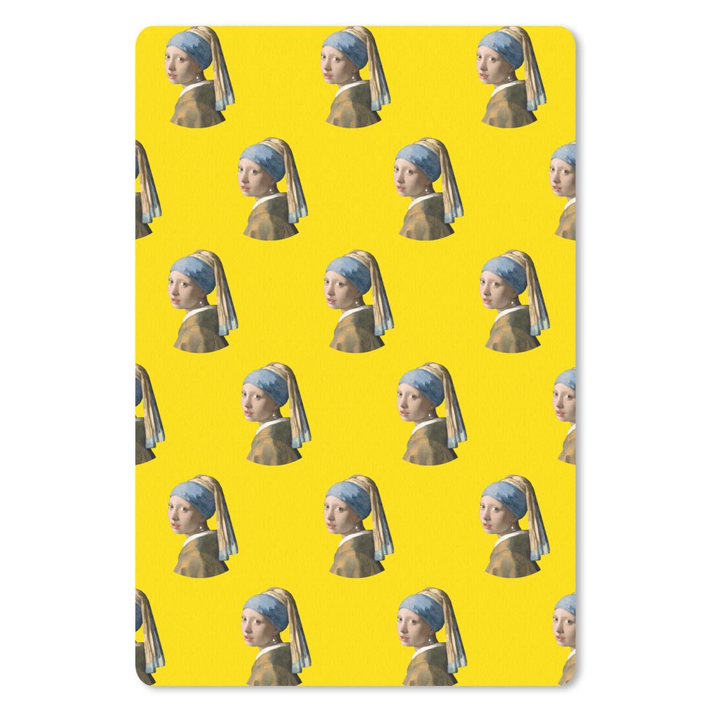 MuchoWow Mauspad Mousepad Mädchen mit dem Perlenohrring - Diagramm - Gelb 40x60 cm - Mousepads - Maus Mat - Pad - Mausunterlage - Schreibtisch A...