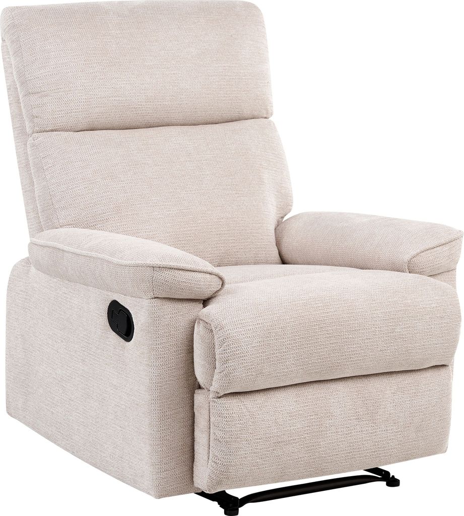 BELIANI Fernsehsessel Beige aus Stoff Gesteppt Verstellbar Klassisch Liegesessel Sessel mit Armlehnen Liegefunktion für Wohnzimmer Schlafzimmer