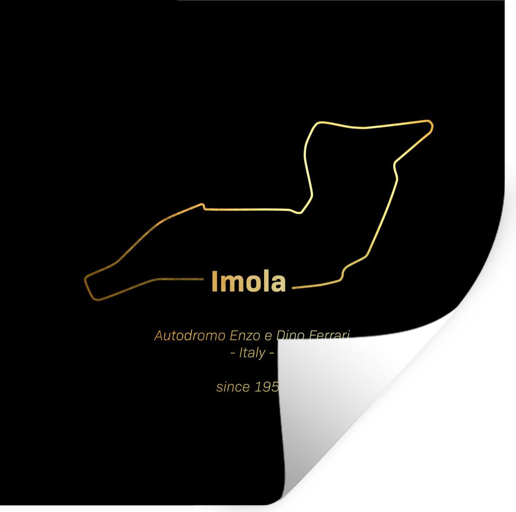 MuchoWow Wandtattoo Wandsticker Wandaufkleber Formel 1 - Imola - Rennstrecke 100x100 cm Selbstklebend und Repositionierbar - Wierderverwendbar - ...