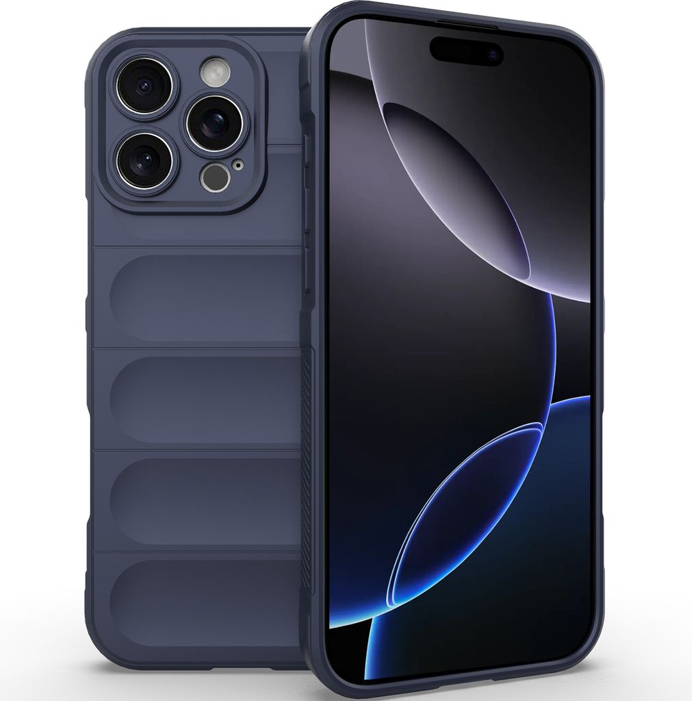Handyhülle für iPhone 16 Pro Max Weich TPU Silikon Stossfest Anti-rutsch Hülle Dunkelblau