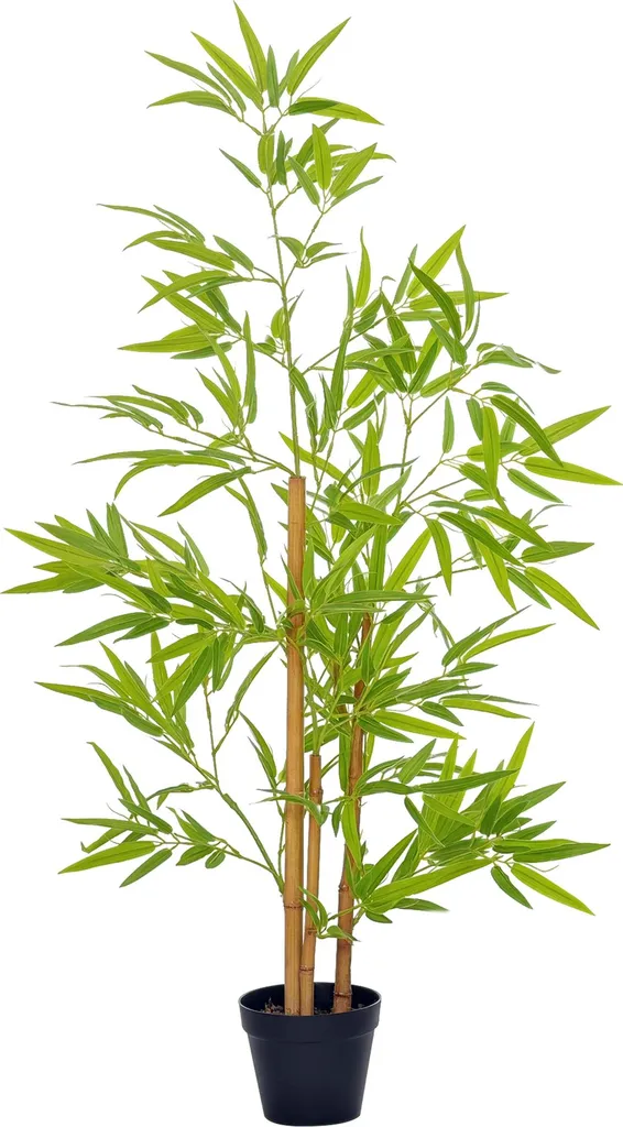 Plante Artificielle Bambou Réaliste 1,20m avec Troncs en Bois Naturel