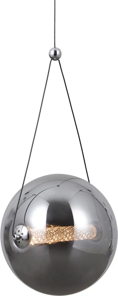 Lampadario Lusso RASTIA Italux LED Vetro Fumé Cromato 12W