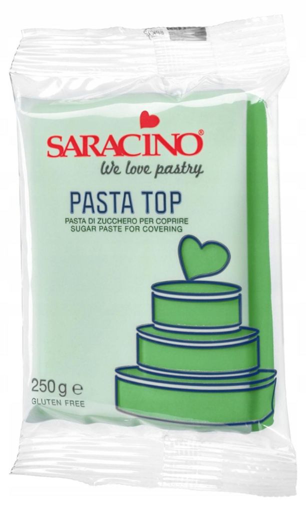 Pâte à sucre verte claire, 250 g, marque Saracino Image du produit 