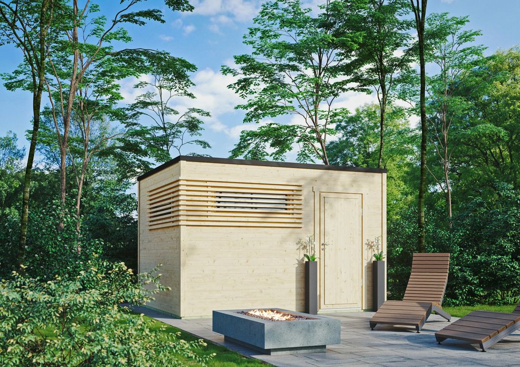 Fjordholz Gartenhaus Modell Q-BIC Modern 44 C