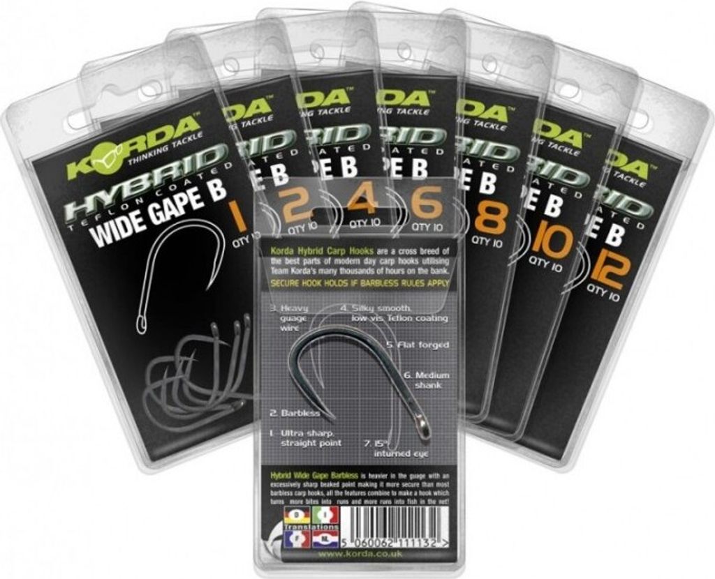 Korda Wide Gape B Karpfenhaken (ohne Widerhaken), Größe:4