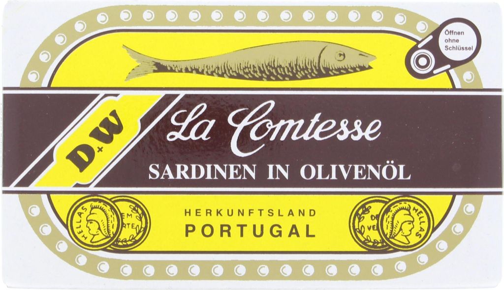 La Comtesse Sardinen in Olivenöl mit Haut und Gräten 88g Produktbild 