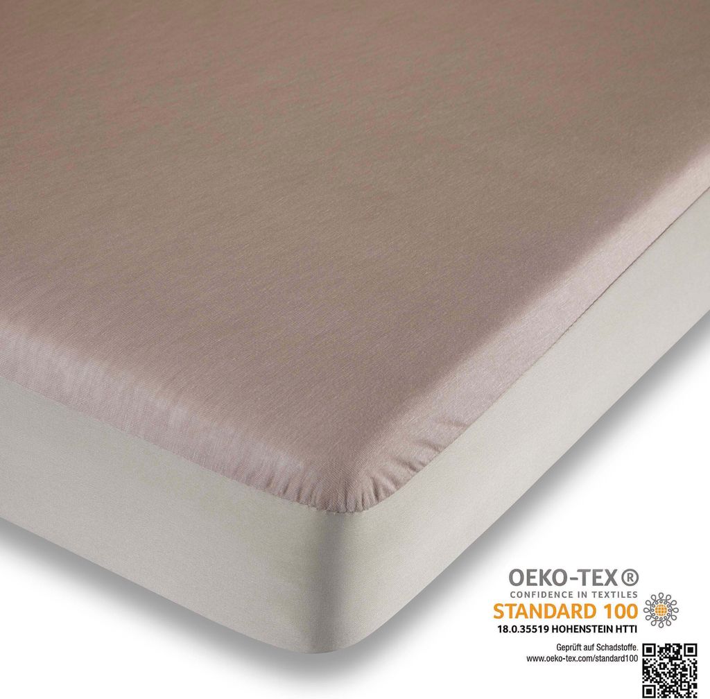 Traumhaft gut schlafen Wasserundurchlässiges Spannbettlaken für Kinder und Erwachsene, Farbe: Taupe, Größe: 70 cm x 160 cm