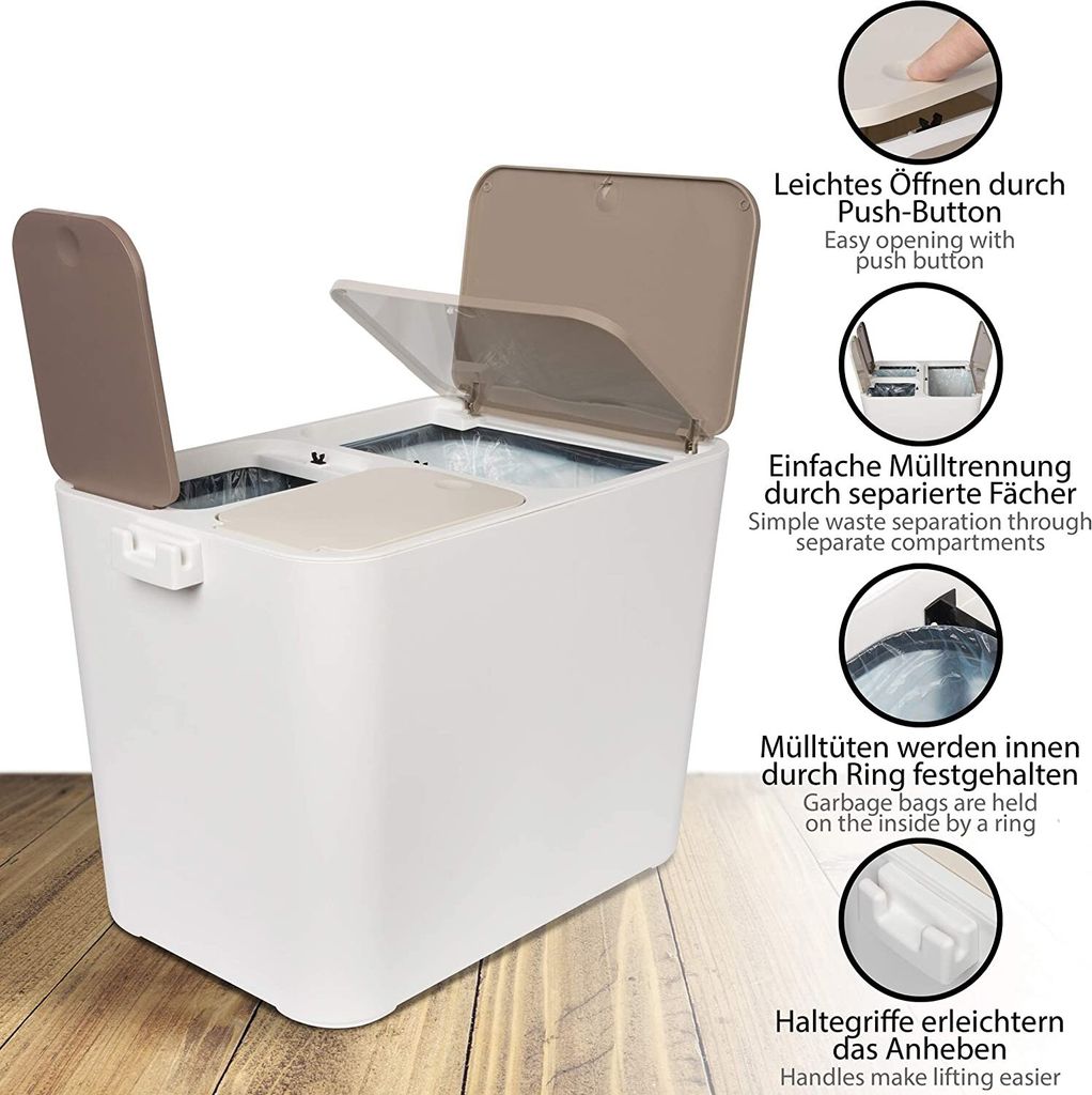 ONVAYA® Mülltrennsystem Ben | 36 Liter | Mülltrennung mit Produktbild 3