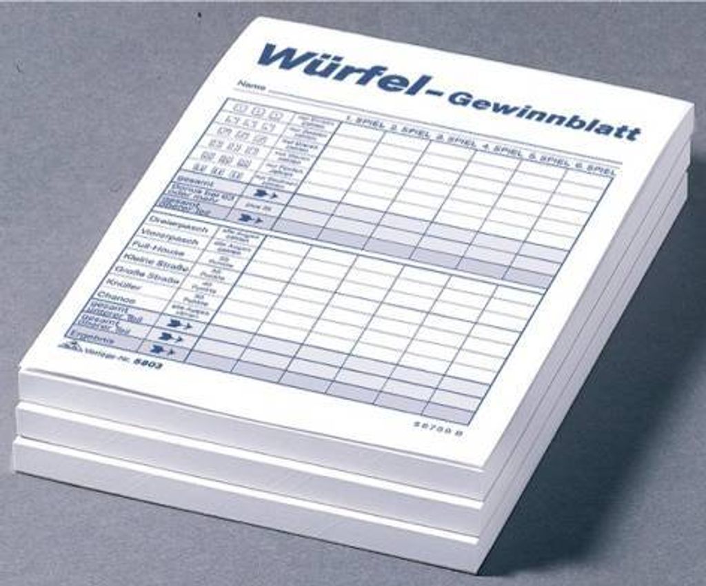 RNK Ersatzblock DIN A6 Würfelspiel Produktbild 